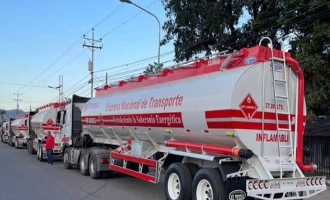 Tanker trucks acquired this year by Petróleos de Venezuela to reinforce fuel distribution in the country. Oct. 30, 2023.