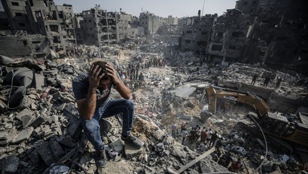 Destruction caused by Israeli bombings in Gaza, Nov. 1, 2023.