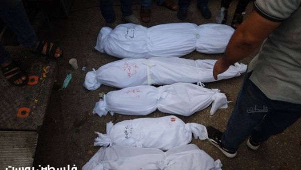 Corpses of children killed by Israeli bombs in Gaza, Nov. 2, 2023.