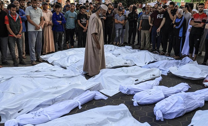 Corpses of Palestinians murdered by Israel pile up in the streets of Gaza, Nov. 6, 2023.