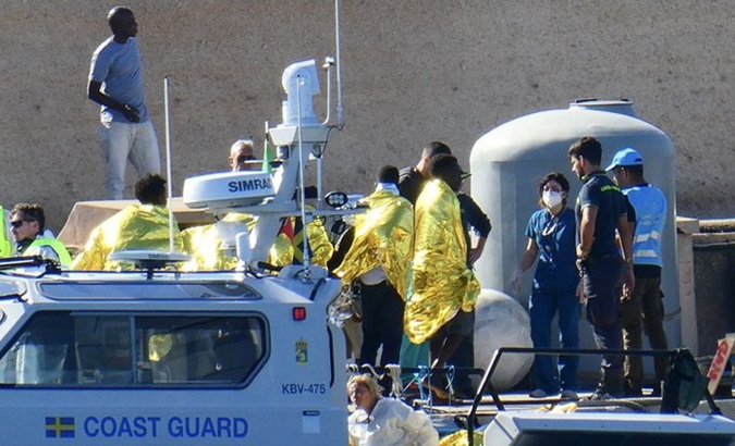 Migrants arrive on Lampedusa island, Nov. 15, 2023.