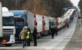 Blocked border checkpoints on the Polish border, Nov. 24, 2023.