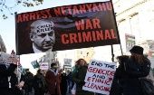 Los participantes en la Marcha Nacional por Palestina en Londres pidieron de modo pacífico el fin del fuego permanente contra Gaza.