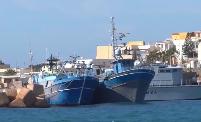 Boats that transported migrants to Lampedusa, Italy.