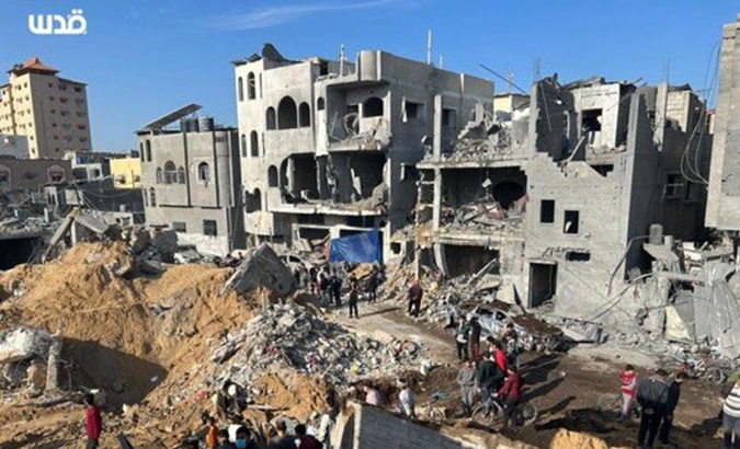 Massive destruction in Rafah, in the south of Gaza, Dec. 4, 2023.