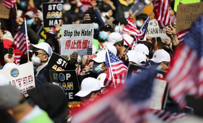 Rally against anti-Asian hate crimes in NYC, U.S., April 4, 2021.