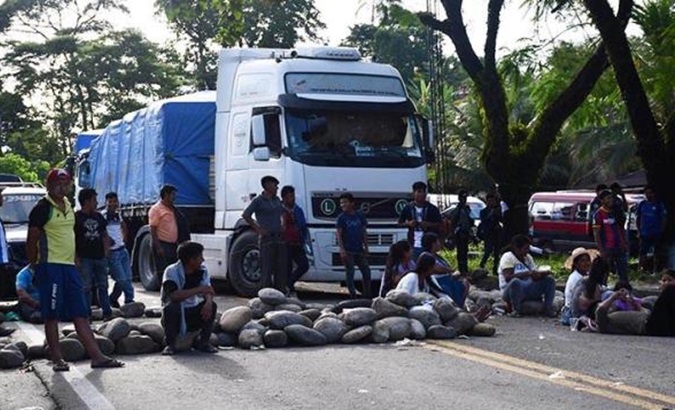 Blockade on the Santa Cruz-Chapare road, Bolivia, Dec. 4, 2023.