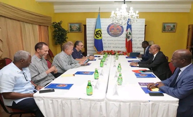CARICOM delegation is in Haiti to mediate negotiations between Haitian political actors and find a solution for the country's crisis. Dec. 7, 2023.