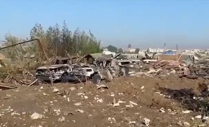 Cars destroyed by US airstrike in Iraq, Dec. 26, 2023.