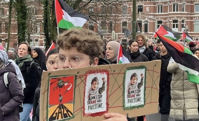 Solidarity with Palestine in Hague, Netherlands, Dec. 27, 2023.