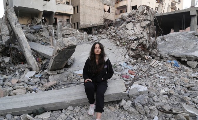 A journalist in Gaza, Palestine, January 1, 2023.