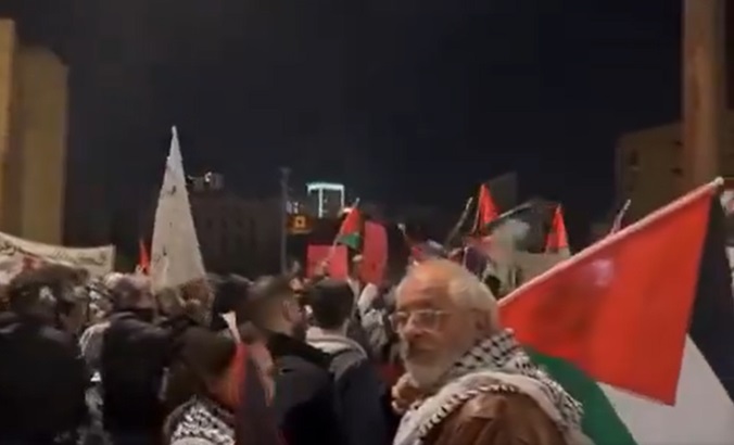 March in support of Gaza at Martyrs' Square, Beirut, Lebanon, Dec. 31, 2023.