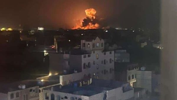 The U.S.-Israeli-British aggression launched several raids against the capital, Sanaa, and in the governorates of Hodeidah, Saada and Dhamar. Jan. 11, 2024. 