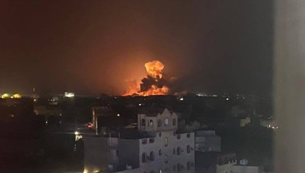 US-UK bombing of a Yemeni city, Jan. 12, 2024.