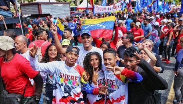 Venezuelans rejecting the U.S.-backed destabilization plans, Jan. 23, 2024.