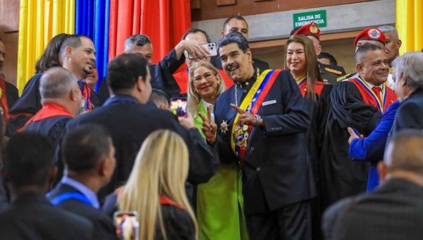 Venezuelan President Nicolas Maduro (C), Jan. 31, 2024.