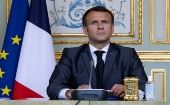French President Emmanuel Macron opposes a planned Israeli assault on Rafah. Feb. 14, 2024. 