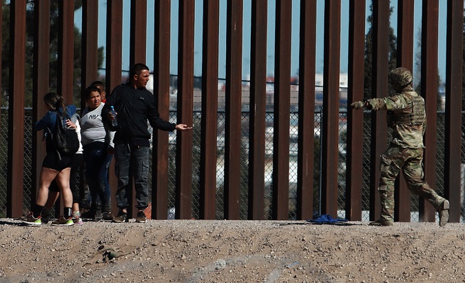 Migrants at the U.S. border near Ciudad Juarez; Feb. 18, 2024.