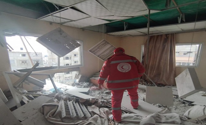 Massive destruction caused by Israeli occupation forces in Al-Amal hospital in the city of Khan Younis. Feb. 19, 2024.