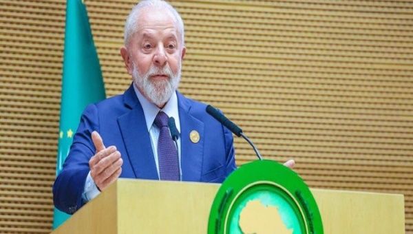 Brazilian President Luiz Inácio Lula da Silva at the 37th Ordinary Session of the Assembly of Heads of State and Government of the African Union. Feb. 19, 2024. 