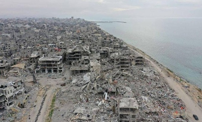 Coast of Gaza destroyed by the ocupation of Israel