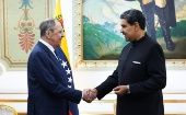 Russian FM Sergei Lavrov (L) & Venezuelan President Nicolas Maduro (R), Caracas, Feb. 20, 2024.