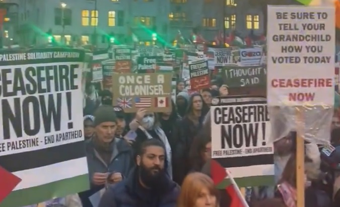 Pro-Palestine demonstration in London, U.K, Feb. 21, 2024.