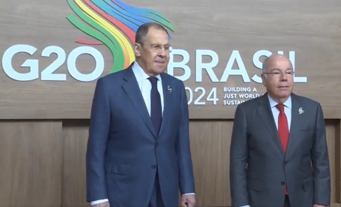 Foreign Ministers Sergei Lavrov (Russia) & Mauro Vieira (Brazil), Rio de Janeiro, Feb. 22, 2024.