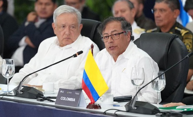 Presidents Andres Lopez (Mexico) & Gustavo Petro (Colombia) in Cali, Sept, 2023.