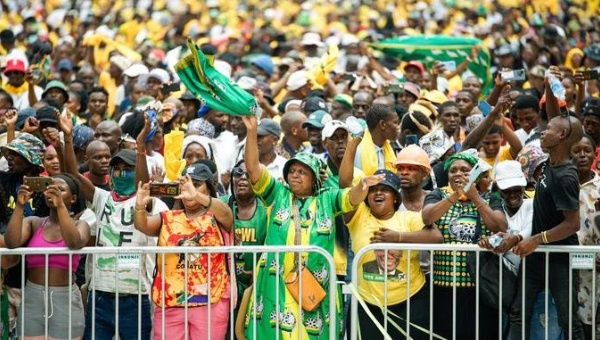 Thousands of ANC supporters gathered at the Moses Mabhida Stadium in Durban in the coastal KwaZulu-Natal province.