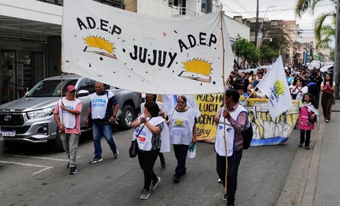 Jujuy Province teachers on strike, Feb. 2024.