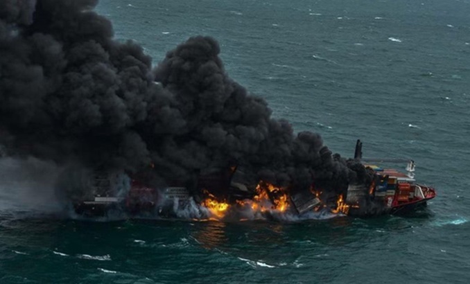 Ship attacked by Houthis in Red Sea, Feb. 27, 2024