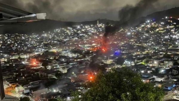 Fires caused during the police operation in Rio de Janeiro's shanty towns, Feb. 28, 2024.