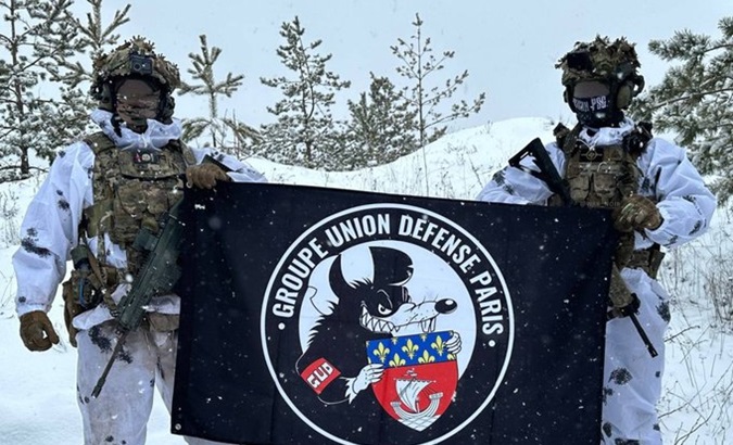 Photo posted by far-right combatants from France who joined the Ukrainian forces, Feb. 22, 2024.