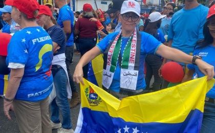 March of Venezuelan people in favor of Palestine and against the Israeli genocide