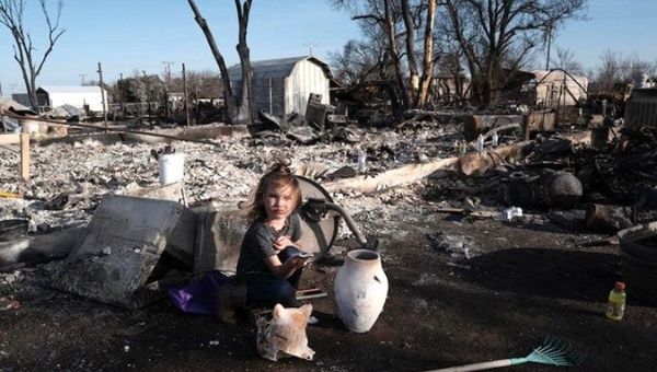 Damage left by fires in Texas, U.S., March 2024.