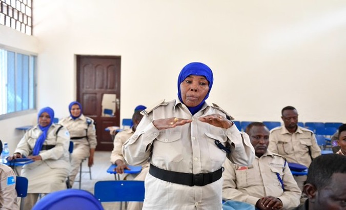 ATMIS lauded the role played by women peacekeepers in the ongoing transition process. Mar. 8, 2024.