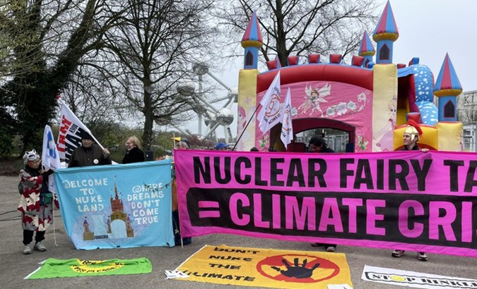 Protest against the Nuclear Energy Summit in Belgium, March 21, 2024.