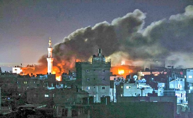 Israeli shelling over southern Gaza, March 26, 2024.