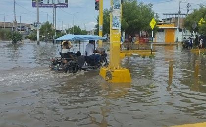 Flooded urban area in Peru, March 27, 2024.