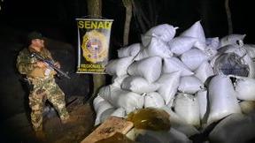 Almost 1 marijuana ton was incauted in an area border with Brazil.