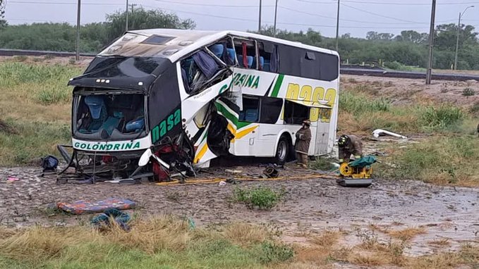 Bus after the crash, April 5, 2024