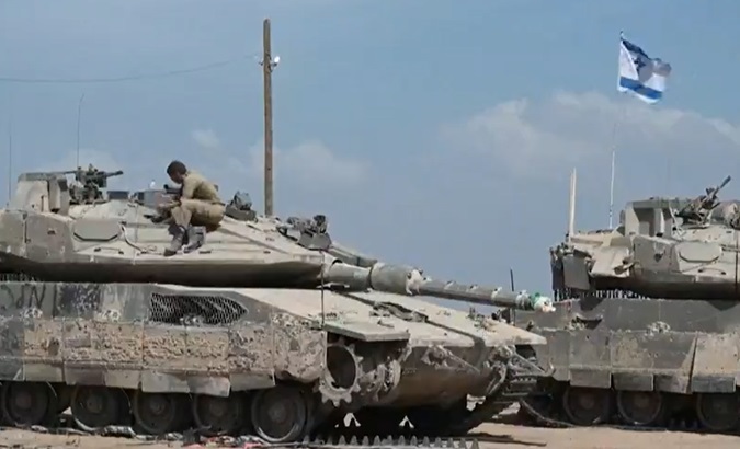Israeli occupation forces in Gaza, April 2024.
