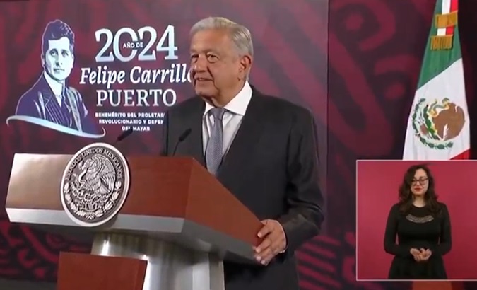 Mexican President Andres Manuel Lopez Obrador, April 10, 2024.