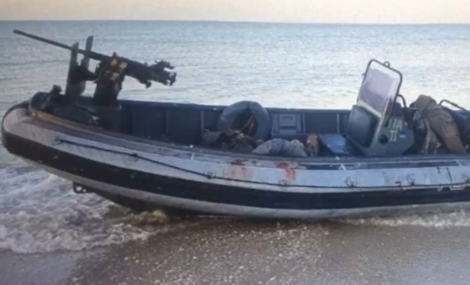 Boat used by Ukrainian sabotage unit, April 11, 2024.