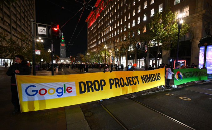 Protests against Google and Israel´s Nimbus Project
