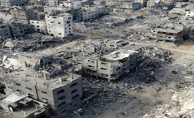 The losses are estimated at more than $18.5 billion, 97 percent of the total economy of Gaza and the West Bank. Apr. 17, 2024.