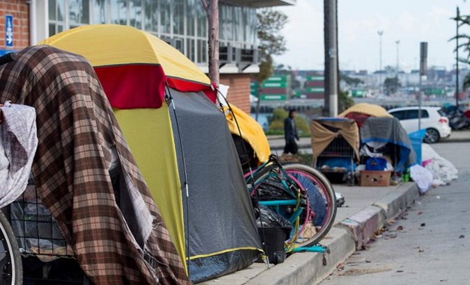 People living on the streets of Los Angeles, U.S., April 2024.