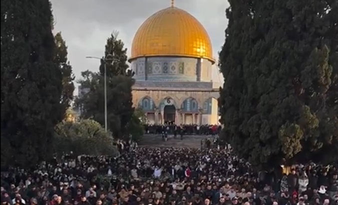 Eid Prayer at the Al-Aqsa Mosque in occupied Jerusalem, April, 2024.