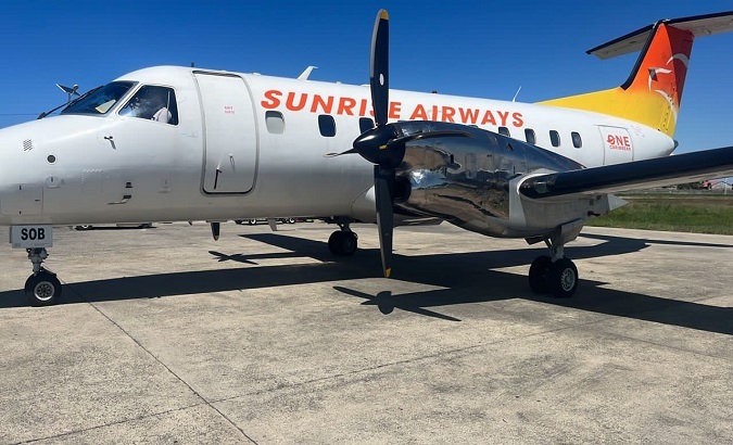 The service was provided by Sunrise Airlines, with departures from the 